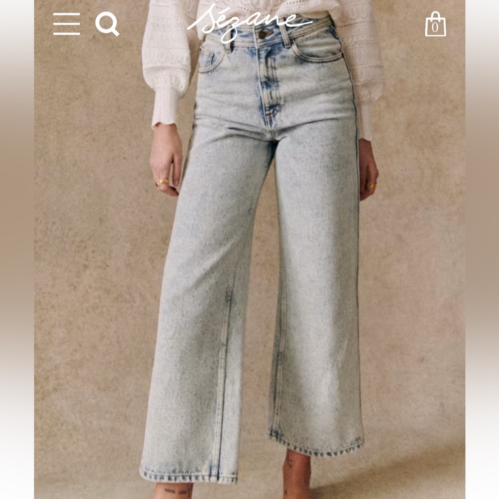 NWT! Sézane Le Crop Edge Blue Jeans Denim - size 6